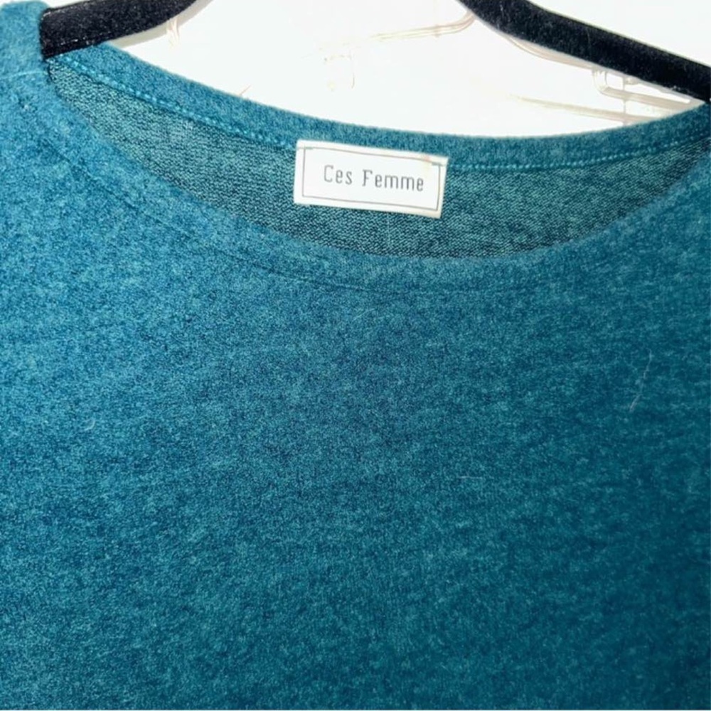 Ces Femme Teal Crew Neck Sweater - Picture 2 of 3